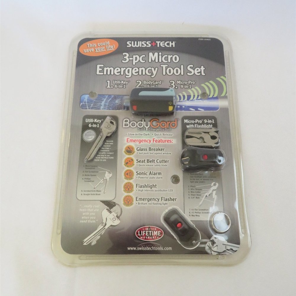 New SWISS + TECH 3-pc Micro Emergency Tool Set
